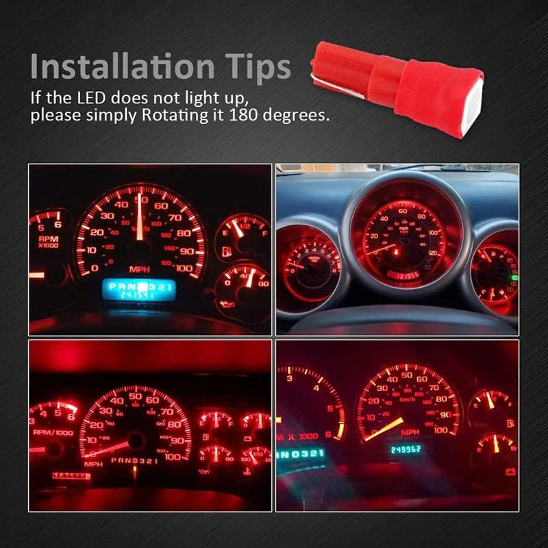 THE PERFECT PART 70PCS T5 T10 5050-SMD LED Speedometer Instrument Gauge Cluster Dash Light Bulbs - Image 5